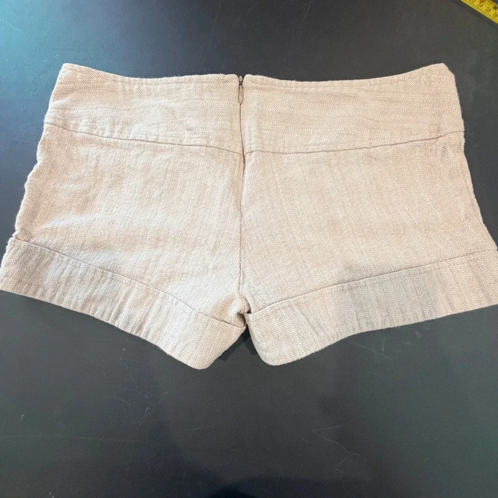 Urban Behavior Herringbone Shorts Women Large Sailor Button Neutral Twee Indie